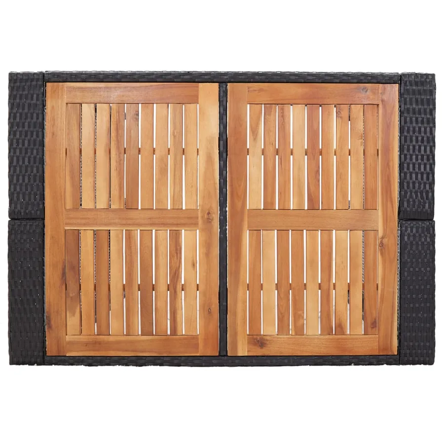 Ensemble de bar 5 pcs Résine tressée et bois d'acacia Noir - 8