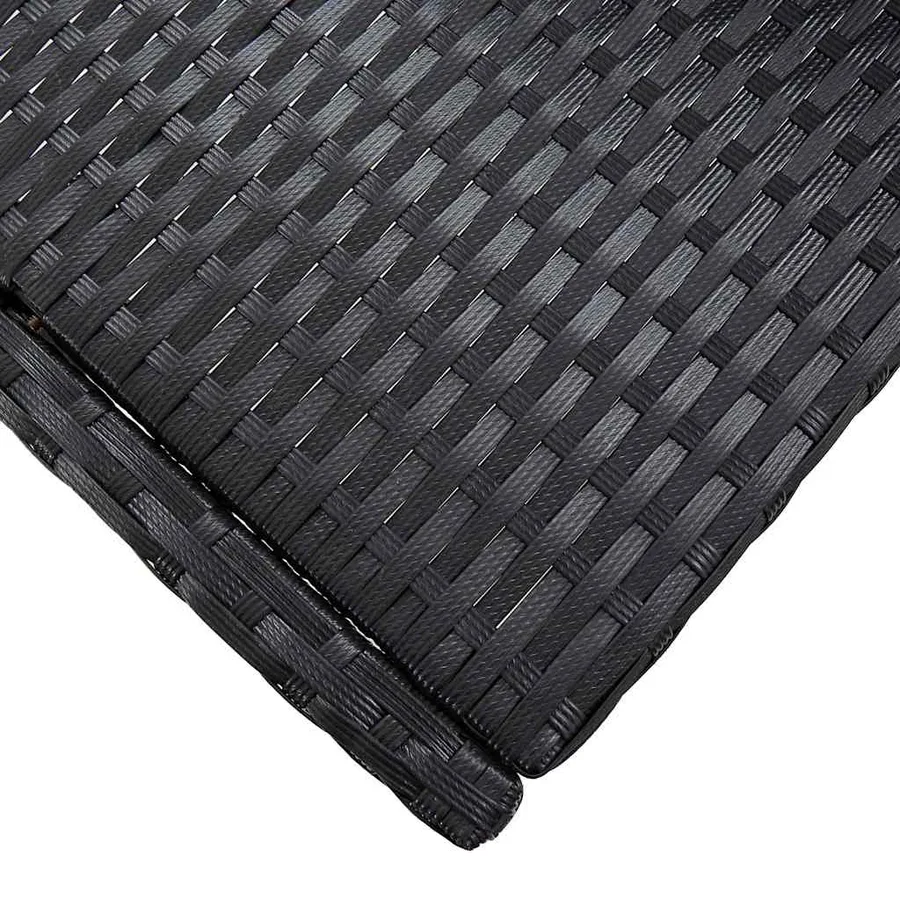 Ensemble de bar 5 pcs Résine tressée et bois d'acacia Noir - 9