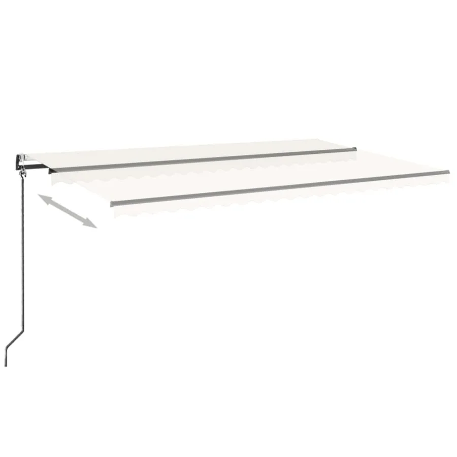 Auvent automatique avec capteur de vent et LED 500x350 cm Crème - 9