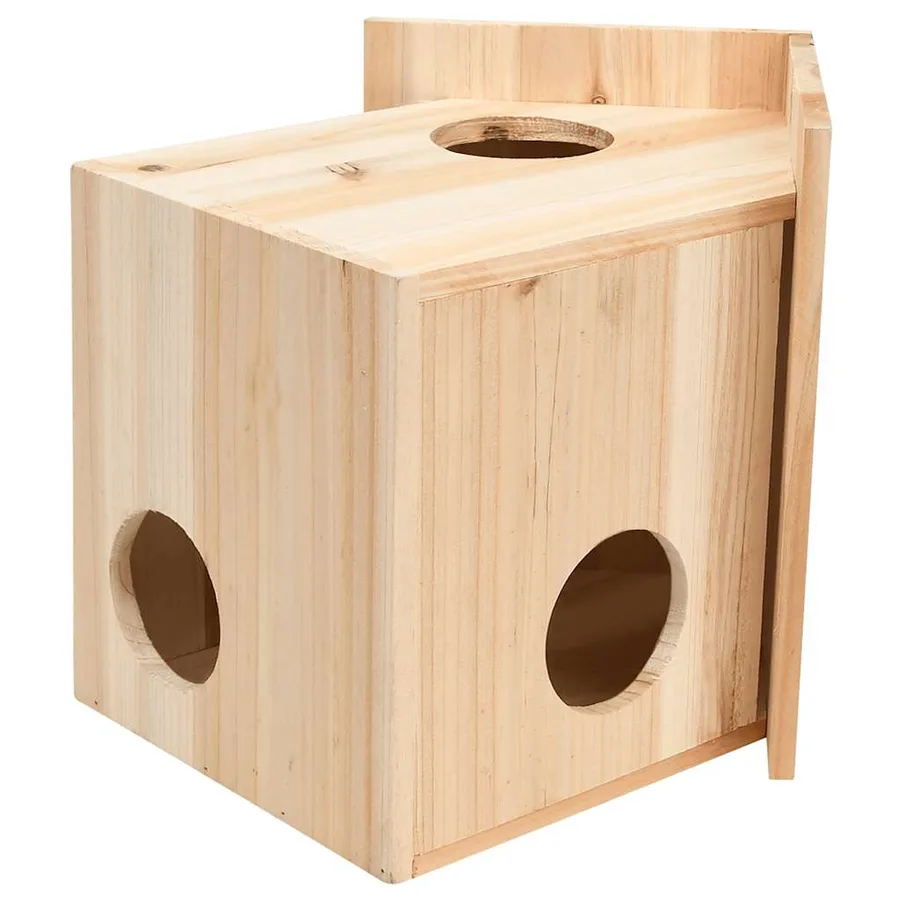 Maison pour écureuils Bois de sapin massif 26x25x29 cm - 2