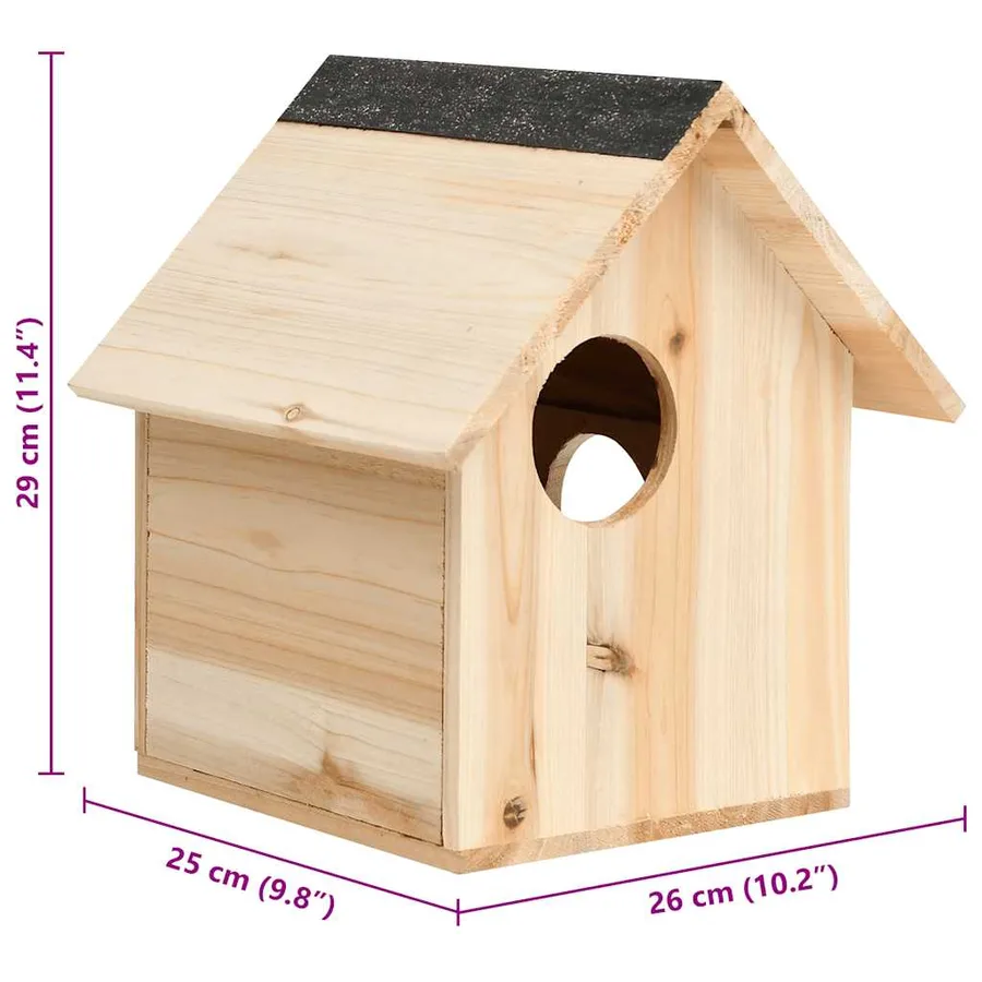 Maison pour écureuils Bois de sapin massif 26x25x29 cm - 8