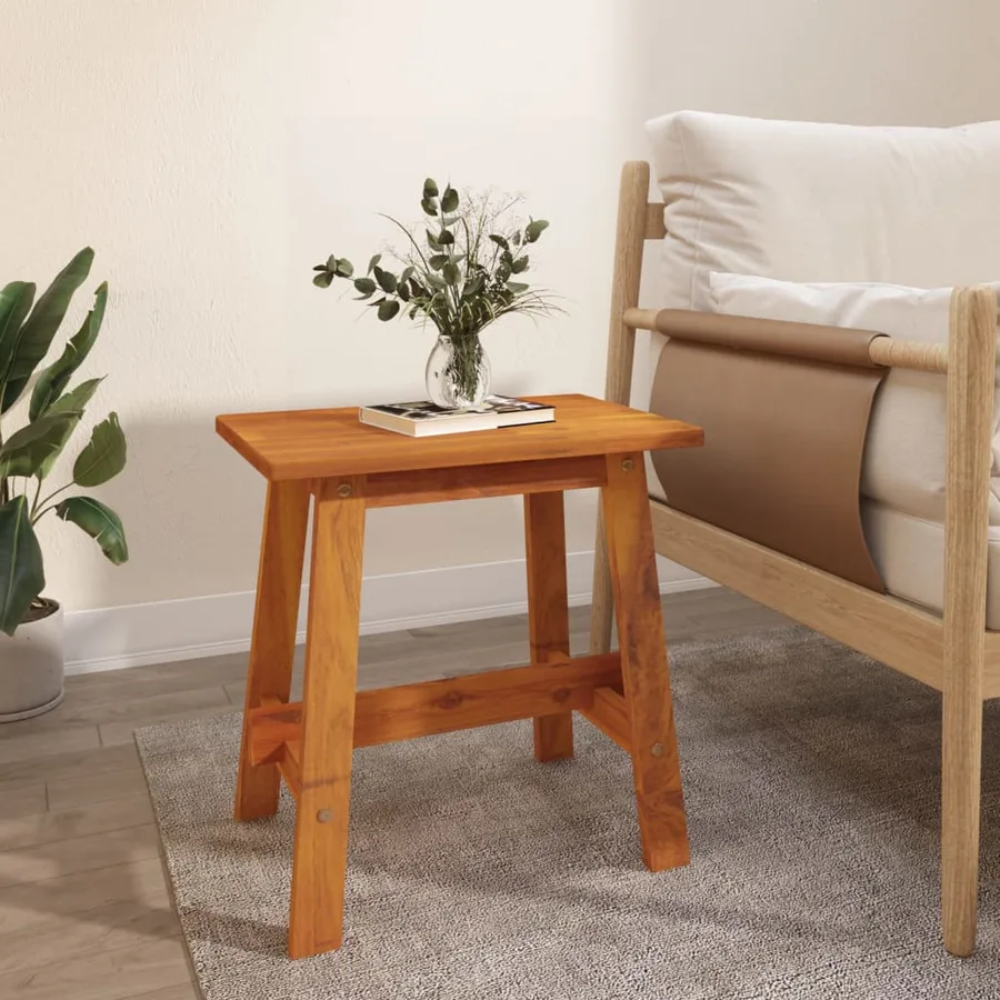 Tabouret 45x29x45 cm Rectangulaire Bois d'acacia solide - 3