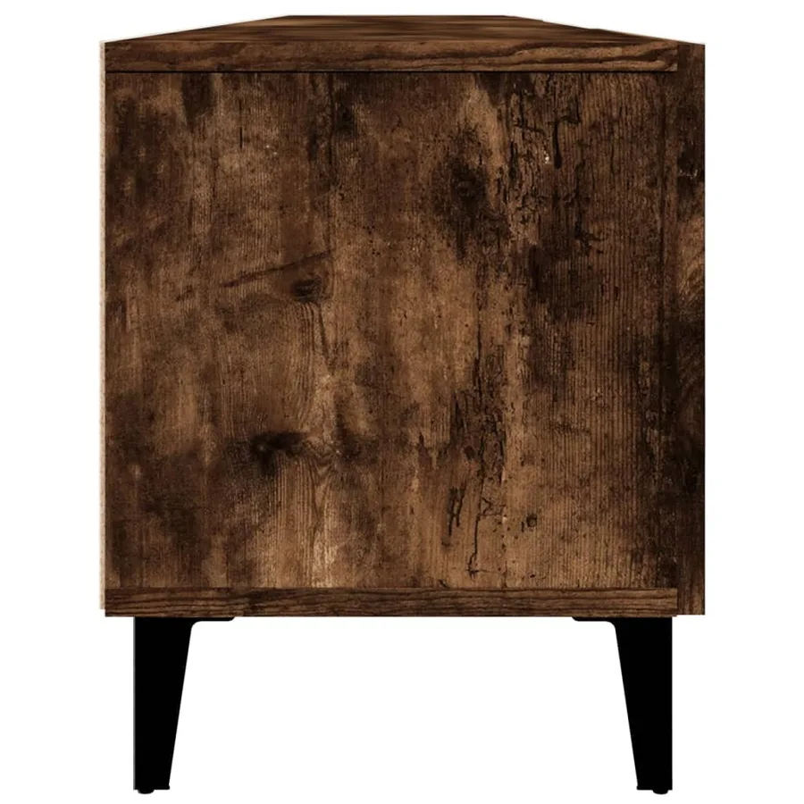 Meuble TV chêne fumé 180x31,5x40 cm bois d'ingénierie - 8