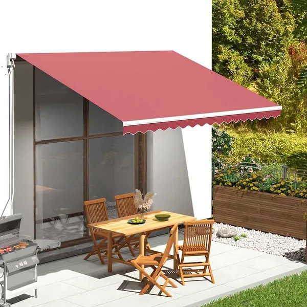 Tissu de remplacement pour auvent bordeaux rouge 4x3 m polyester