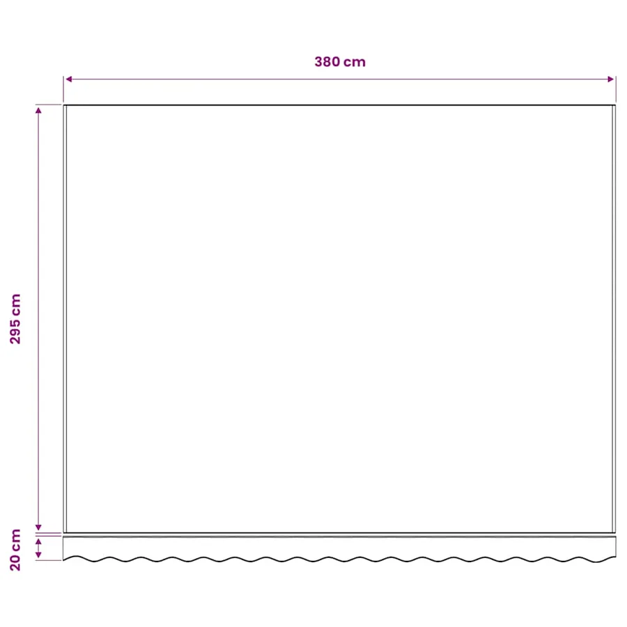 Tissu de remplacement pour auvent bordeaux rouge 4x3 m polyester - 6