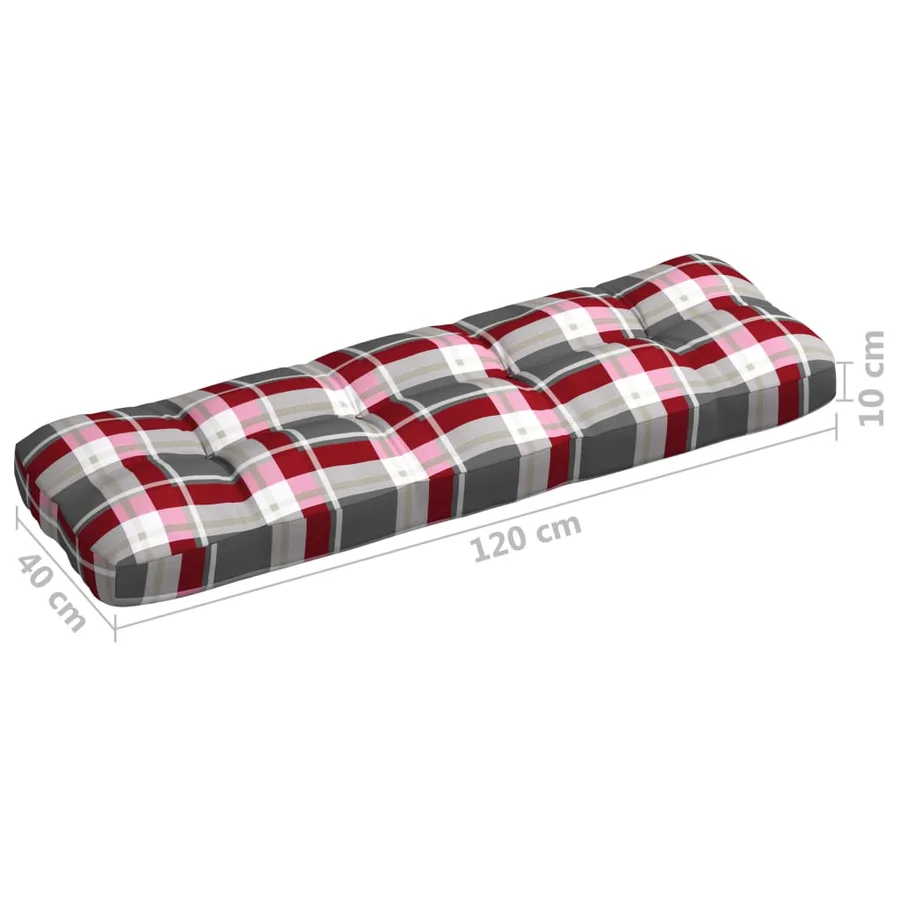 Coussins de canapé palette lot de 7 Motif à carreaux rouge - 9