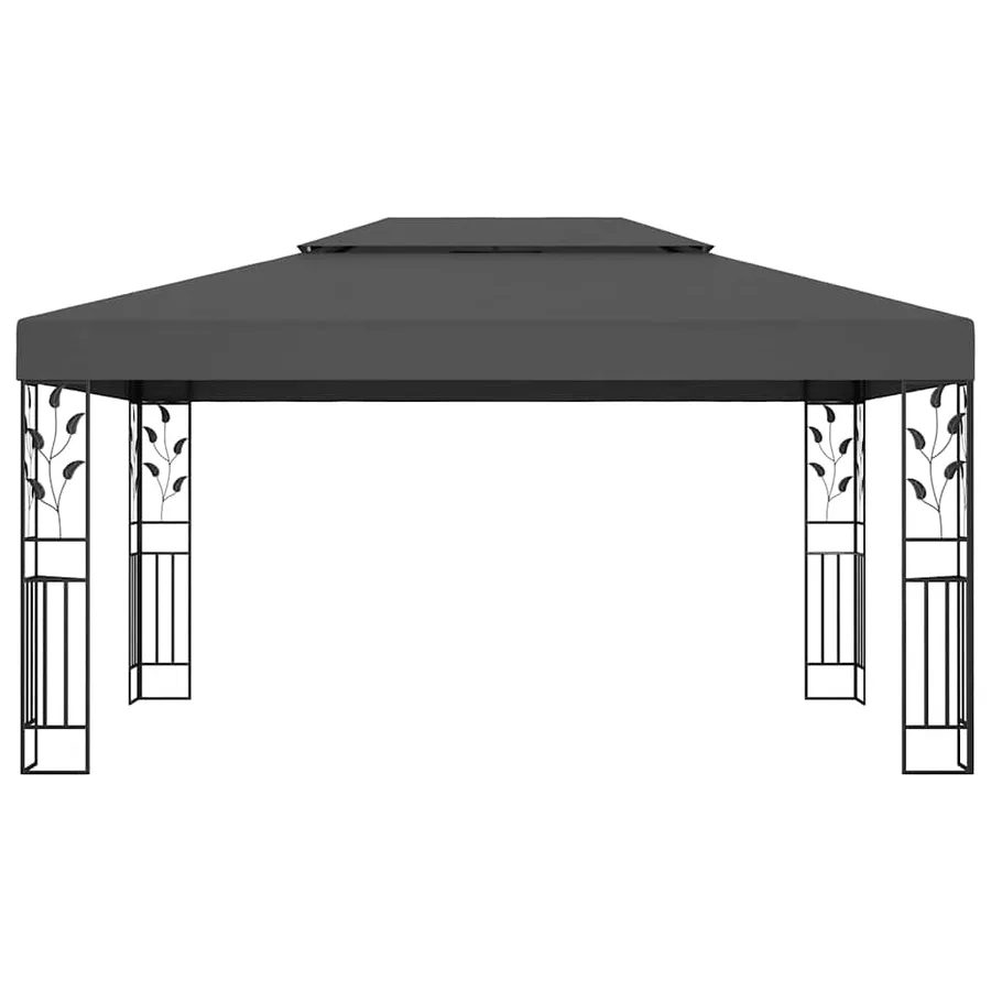 Tonnelle avec double toit 3x4 m Anthracite - 2