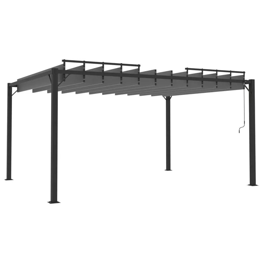 Tonnelle avec toit à persienne 3x4 m Anthracite Tissu aluminium - 4