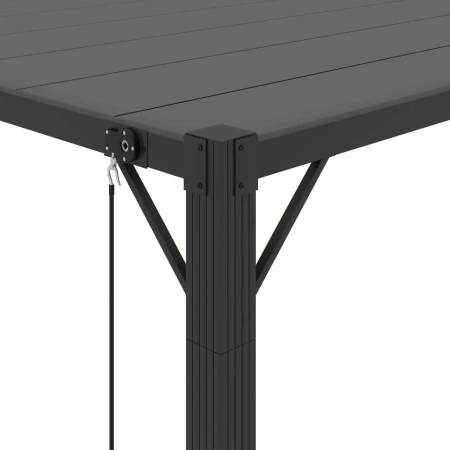 Tonnelle avec toit à persienne 3x4 m Anthracite Tissu aluminium - 7