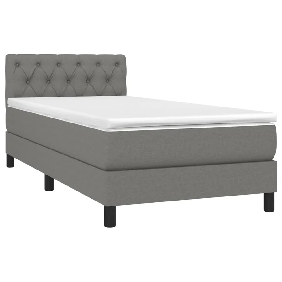 Sommier à lattes de lit avec matelas et LED Gris foncé 80x200cm - 3