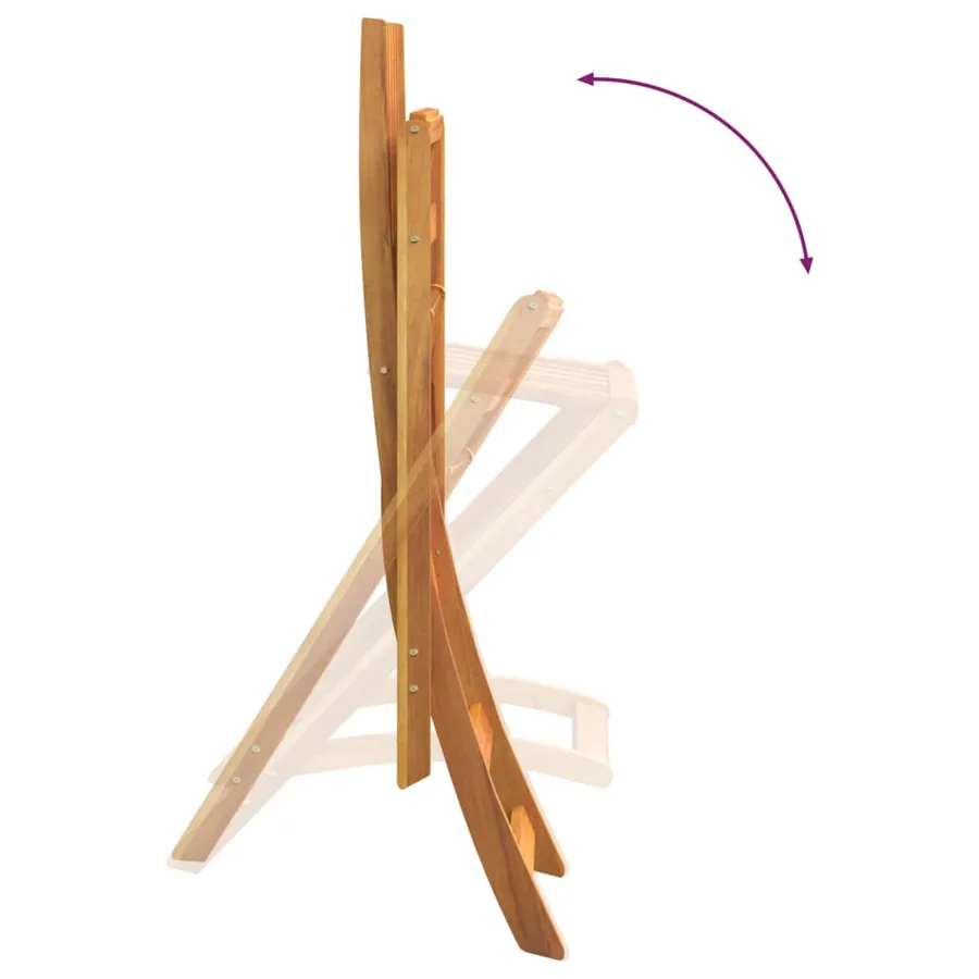 Tabourets de bar d'extérieur pliants lot de 2 Bois d'acacia - 7