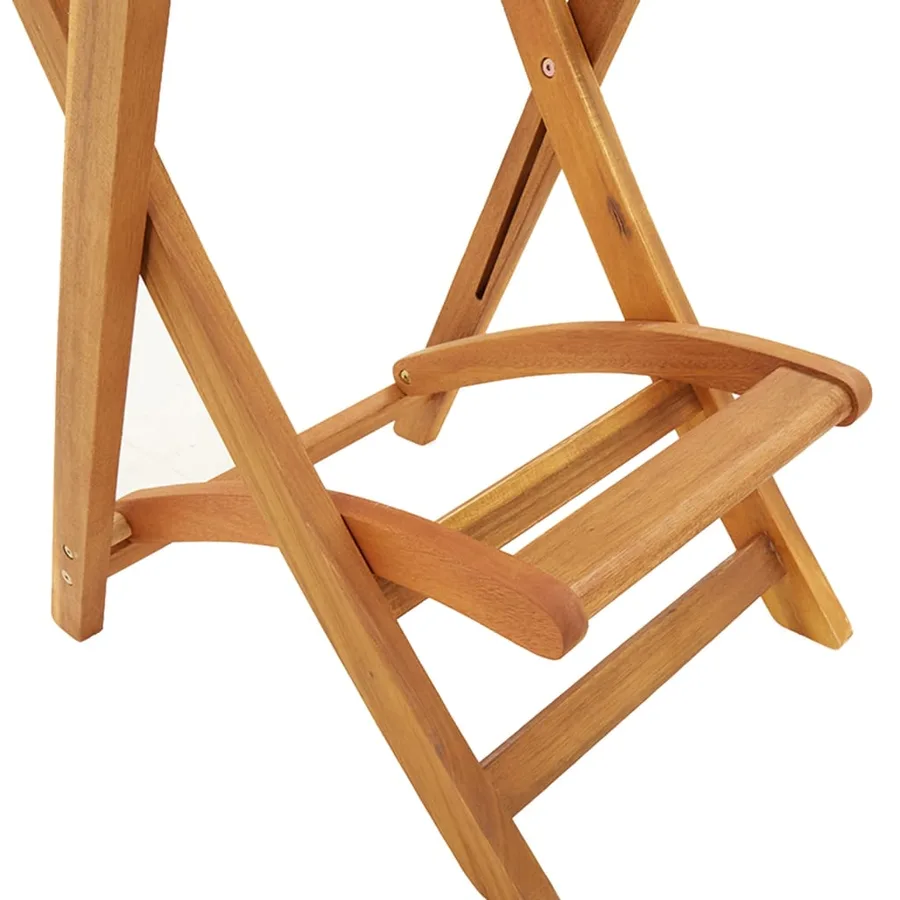 Tabourets de bar d'extérieur pliants lot de 2 Bois d'acacia - 9