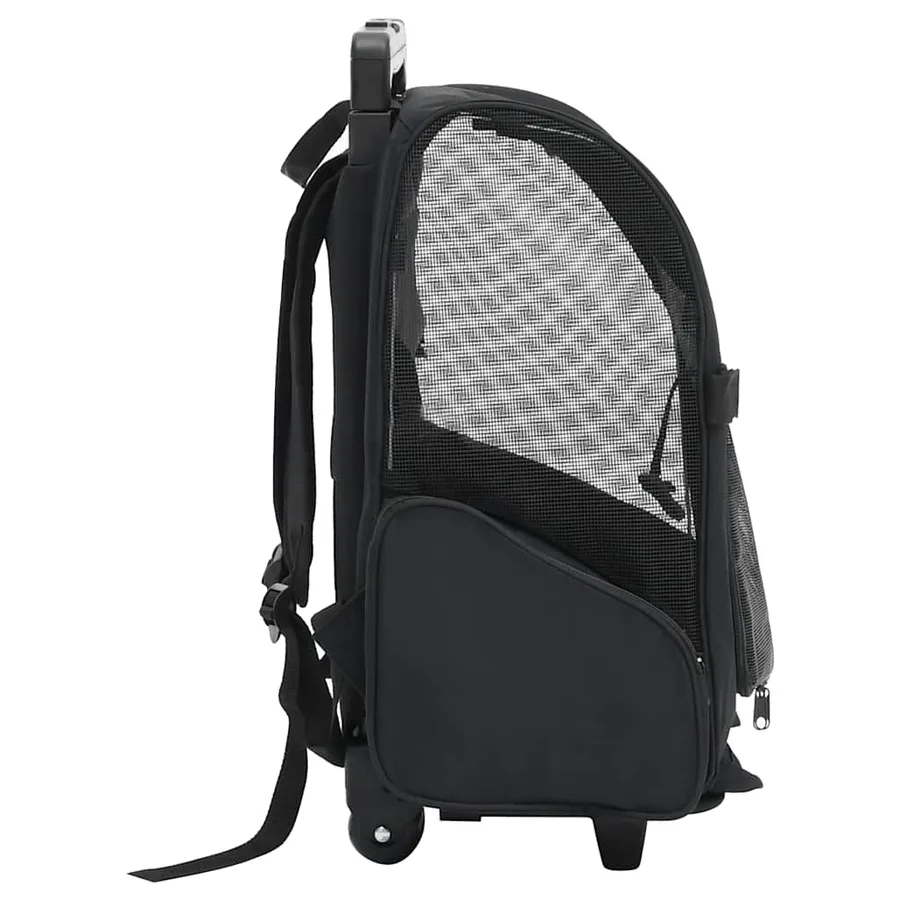 Chariot polyvalent pliable pour animaux de compagnie noir - 3