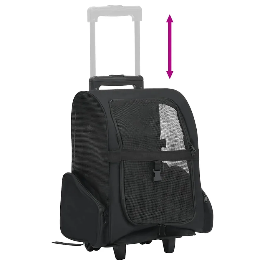 Chariot polyvalent pliable pour animaux de compagnie noir - 5