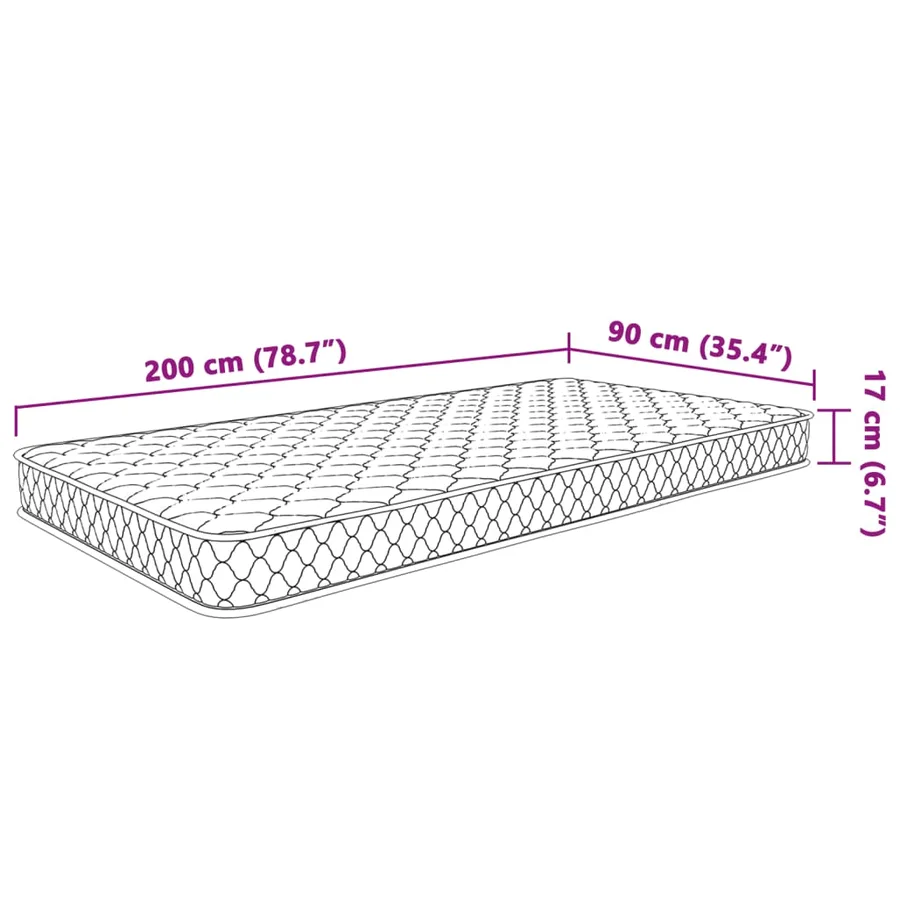 Matelas en mousse à mémoire de forme 200 x 90 x 17 cm doux - 7