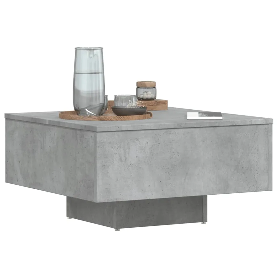 Table basse gris béton 60x60x31,5 cm bois d'ingénierie - 4