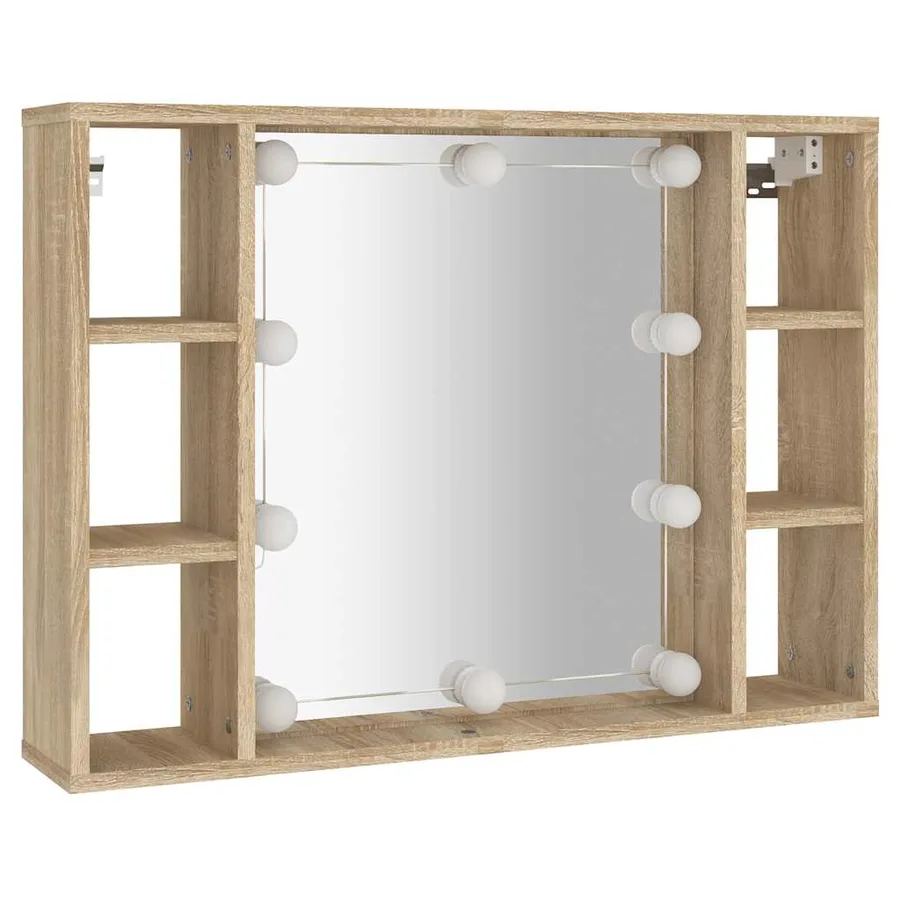 Armoire de miroir avec LED Chêne sonoma 76x15x55 cm - 3