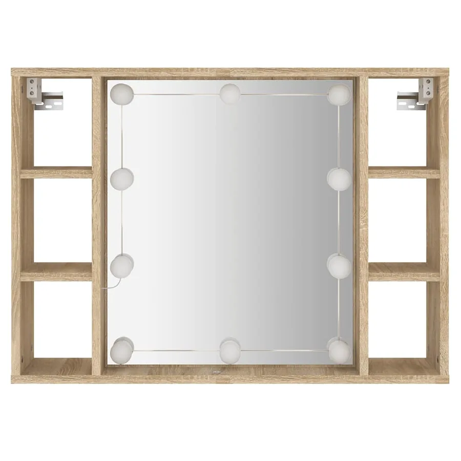 Armoire de miroir avec LED Chêne sonoma 76x15x55 cm - 7