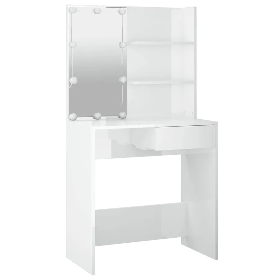 Coiffeuse avec LED Blanc brillant 74,5x40x141 cm - 4