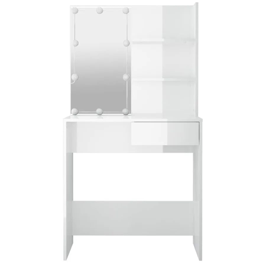 Coiffeuse avec LED Blanc brillant 74,5x40x141 cm - 6