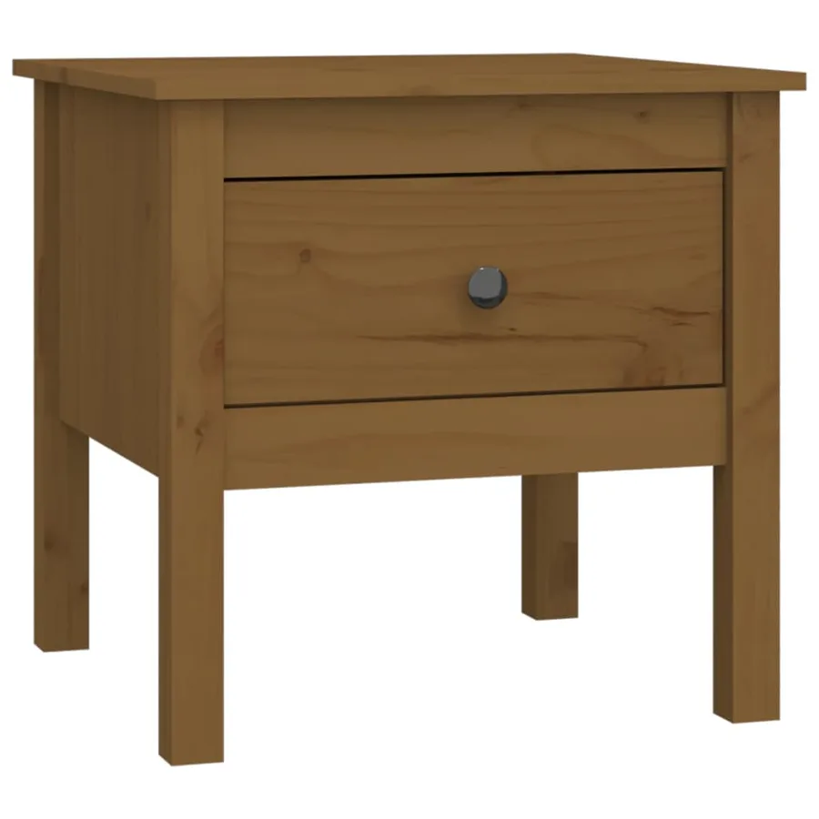 Tables d'appoint 2pcs Marron miel 50x50x49cm Bois massif de pin - 3