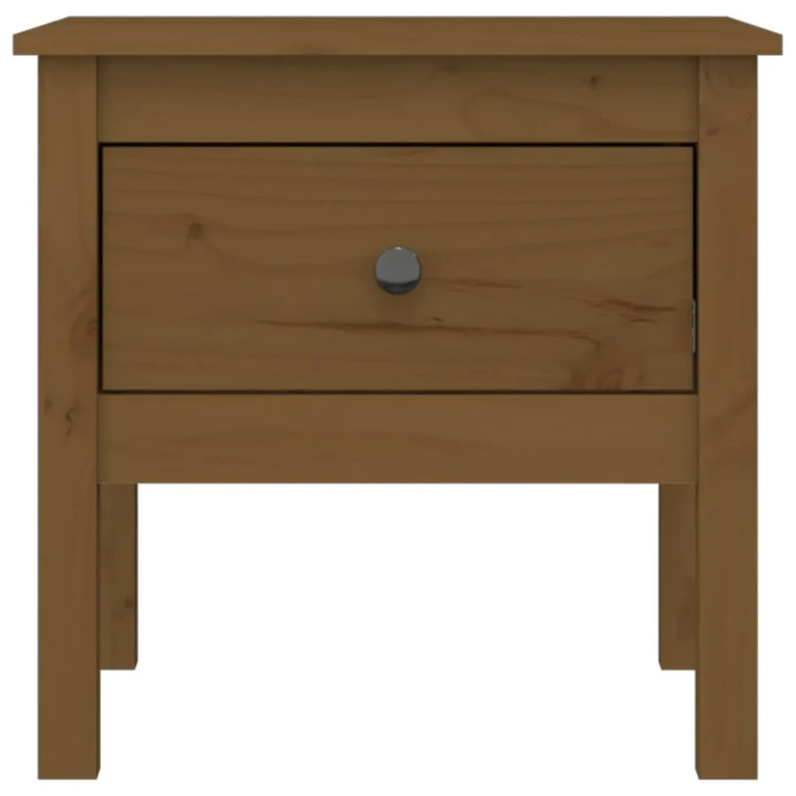 Tables d'appoint 2pcs Marron miel 50x50x49cm Bois massif de pin - 8