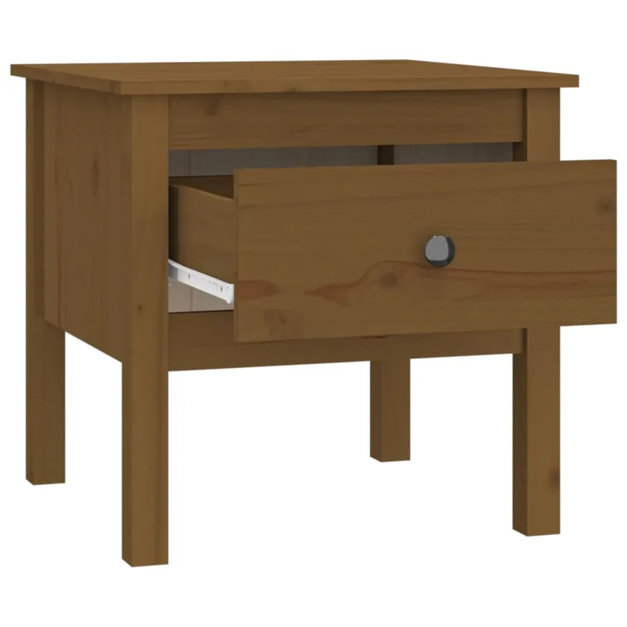 Tables d'appoint 2pcs Marron miel 50x50x49cm Bois massif de pin - 9