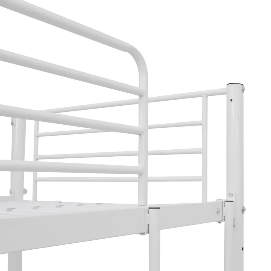 Lit superposé avec table sans matelas blanc métal 90x200 cm - 5