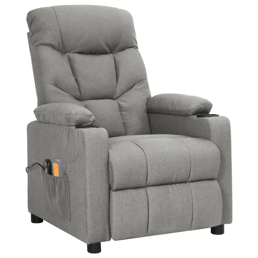 Fauteuil électrique de massage Gris clair Tissu - 2