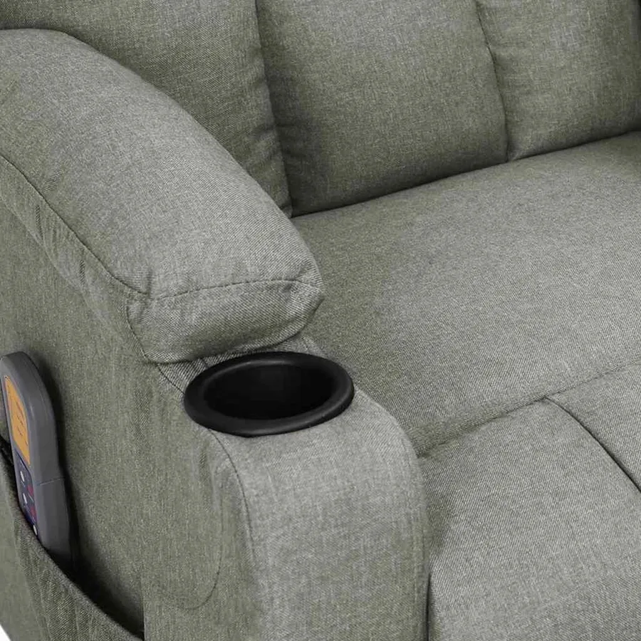 Fauteuil électrique de massage Gris clair Tissu - 5