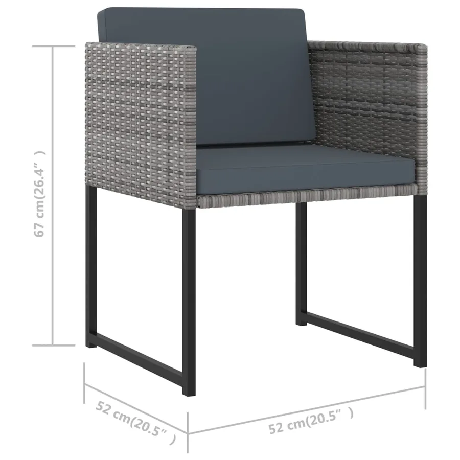 Ensemble à manger de jardin coussins 11 pcs Résine tressée Gris - 14