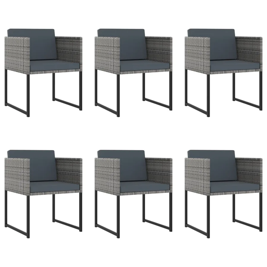 Ensemble à manger de jardin coussins 11 pcs Résine tressée Gris - 2