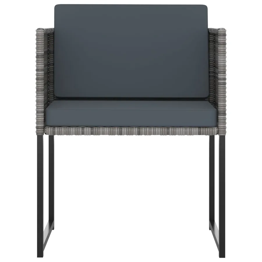 Ensemble à manger de jardin coussins 11 pcs Résine tressée Gris - 4