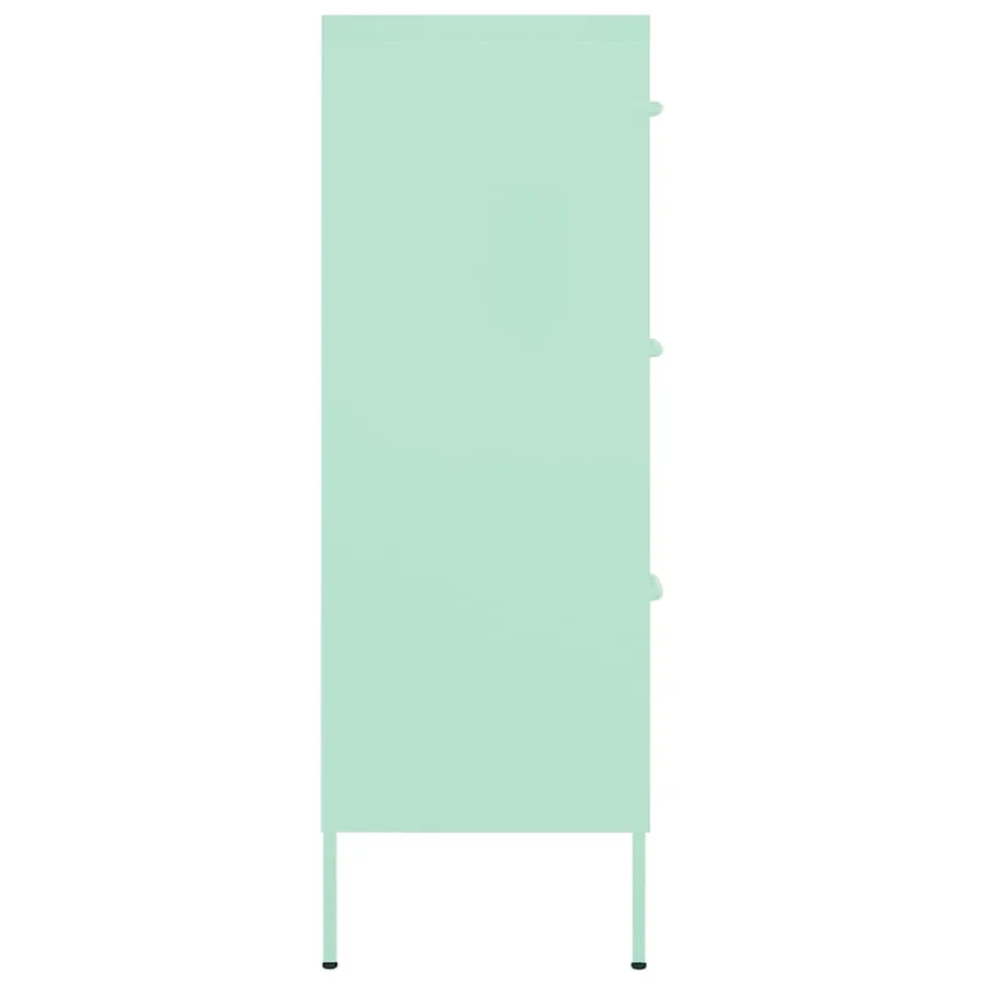 Armoire à tiroirs Vert menthe 80x35x101,5 cm Acier - 4