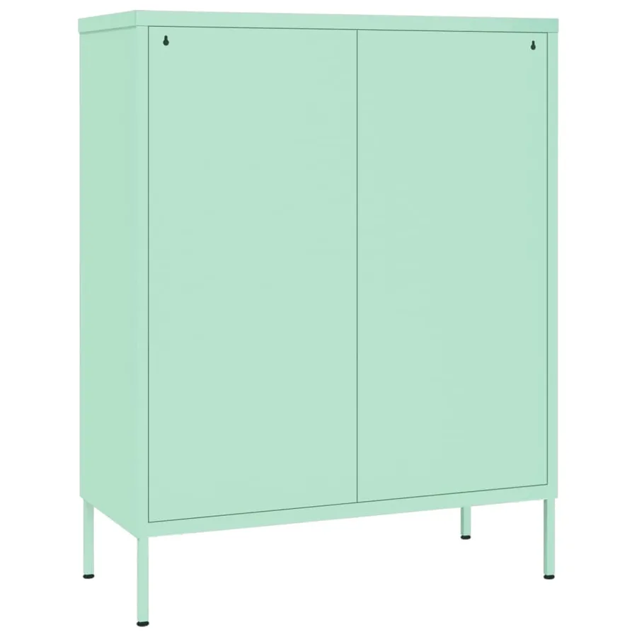 Armoire à tiroirs Vert menthe 80x35x101,5 cm Acier - 5