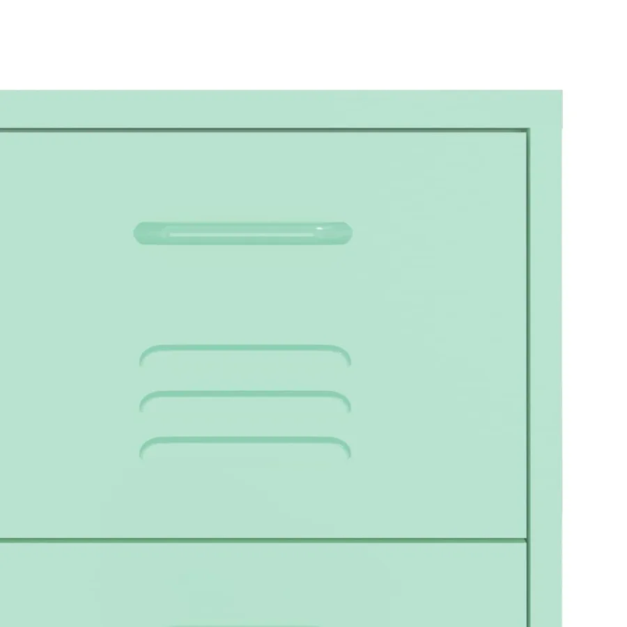 Armoire à tiroirs Vert menthe 80x35x101,5 cm Acier - 7