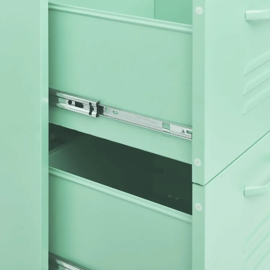 Armoire à tiroirs Vert menthe 80x35x101,5 cm Acier - 8