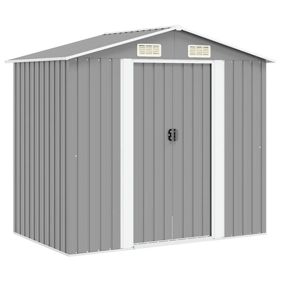 Abri de stockage pour jardin Métal Gris 204 x 132 x 186 cm