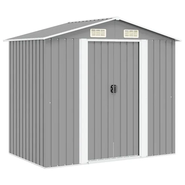 Abri de stockage pour jardin Métal Gris 204 x 132 x 186 cm