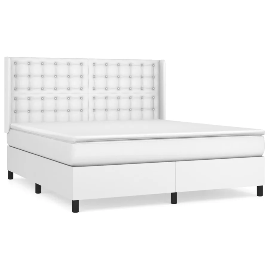 Sommier à lattes de lit avec matelas Blanc 180x200cm Similicuir - 2