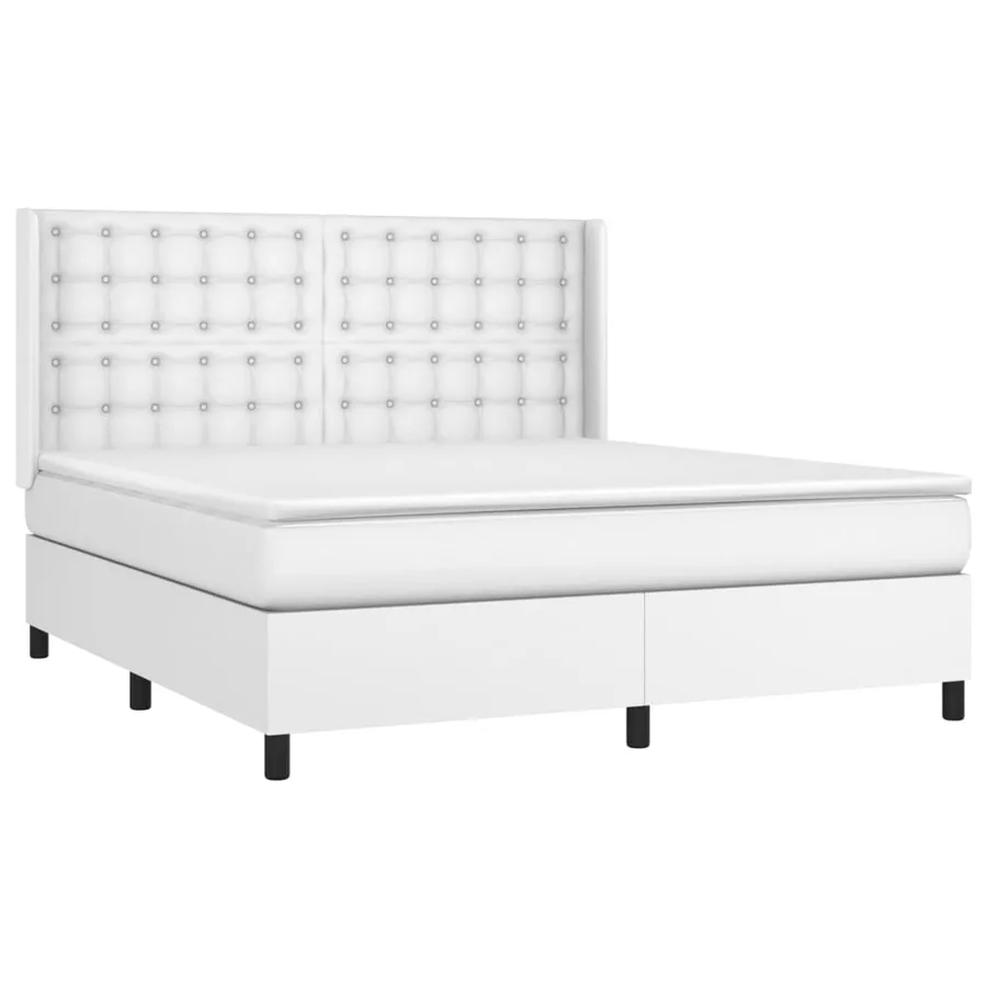 Sommier à lattes de lit avec matelas Blanc 180x200cm Similicuir - 3