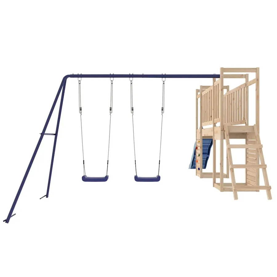 Aire de jeux d'extérieur bois de pin massif - 6