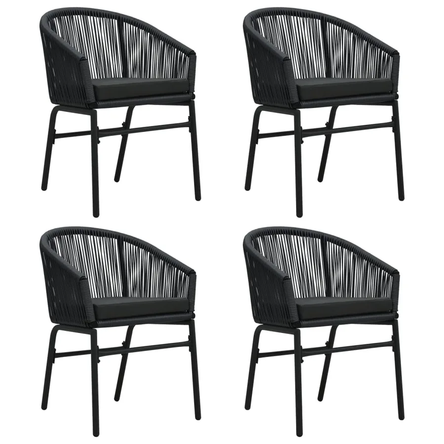 Ensemble à manger de jardin 5 pcs Noir - 3