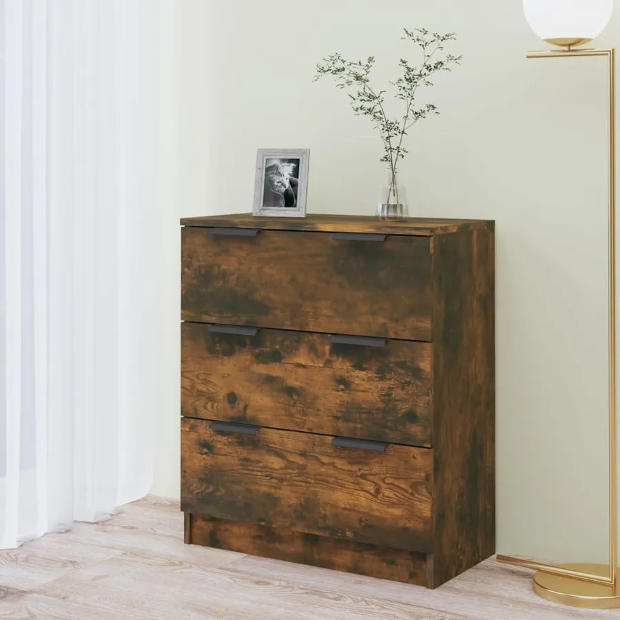 Buffet Chêne fumé 60x30x70 cm Bois d'ingénierie - 3