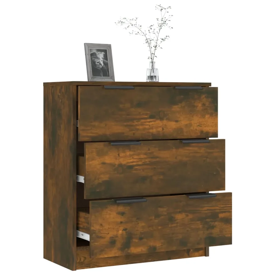 Buffet Chêne fumé 60x30x70 cm Bois d'ingénierie - 4