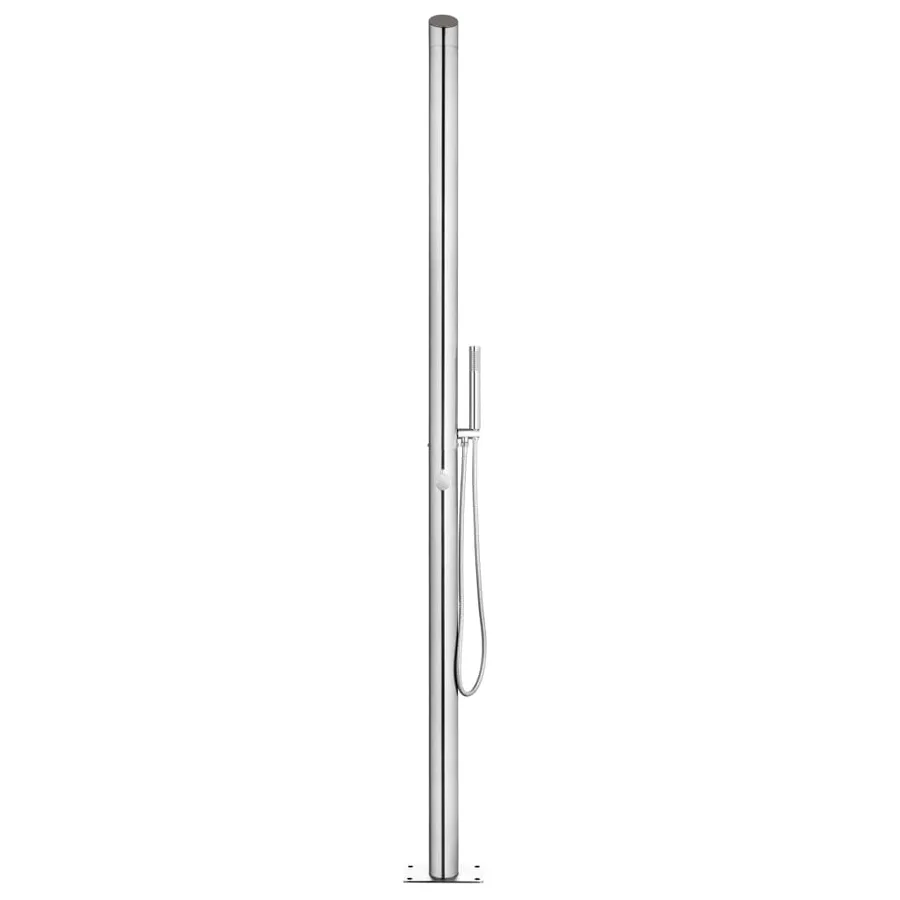 Douche de jardin avec base gris 225 cm Acier inoxydable - 5