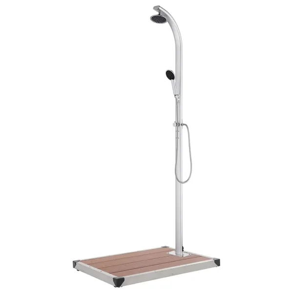 Douche de jardin avec base marron 220 cm Aluminium