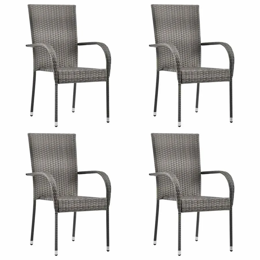 Ensemble à manger de jardin 5 pcs Gris - 5