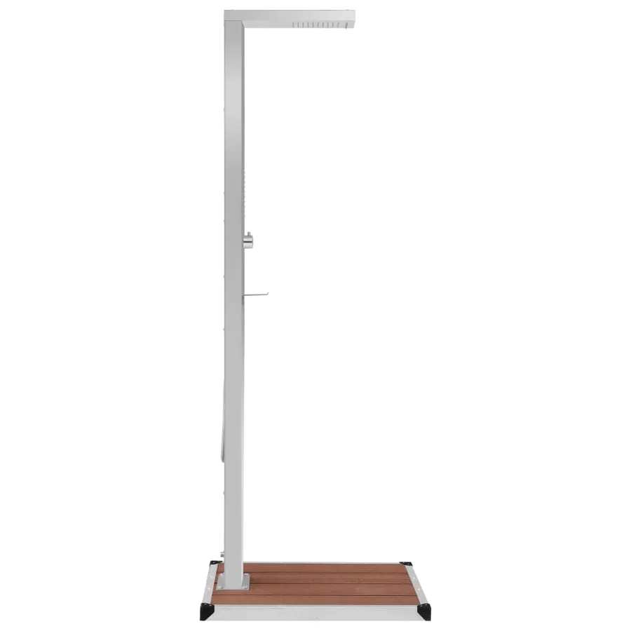 Douche d'extérieur avec receveur de douche WPC Acier inoxydable - 5
