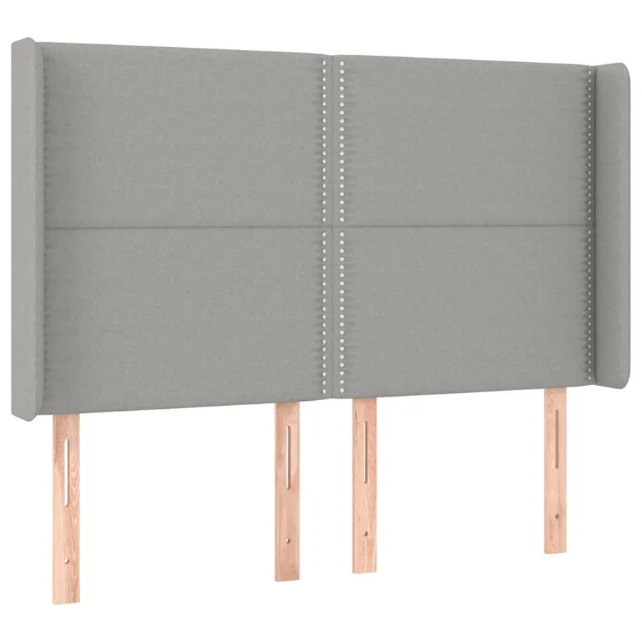 Sommier à lattes de lit matelas LED Gris clair 140x190 cm Tissu - 7